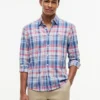 Regular Fit Plaid Linen-Blend Shirt Regular Fit Plaid Linen-Blend Shirt