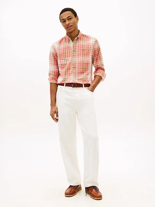 Regular Fit Plaid Linen-Blend Shirt Regular Fit Plaid Linen-Blend Shirt