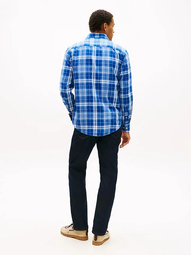 Regular Fit Plaid Linen-Blend Shirt Regular Fit Plaid Linen-Blend Shirt