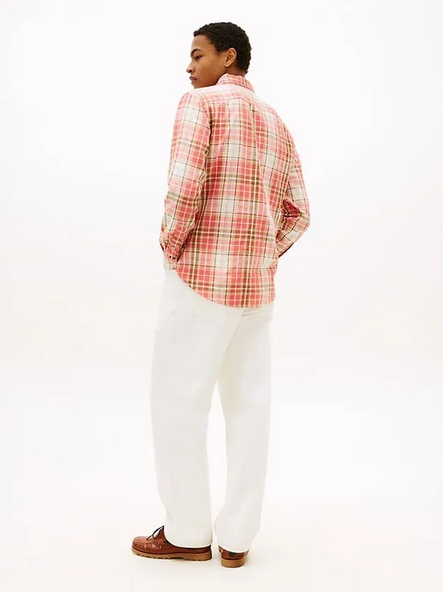 Regular Fit Plaid Linen-Blend Shirt Regular Fit Plaid Linen-Blend Shirt