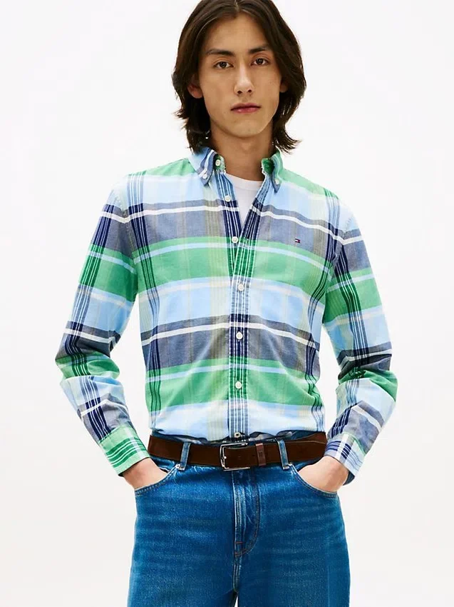 Regular Fit Plaid Stretch Oxford Shirt Regular Fit Plaid Stretch Oxford Shirt