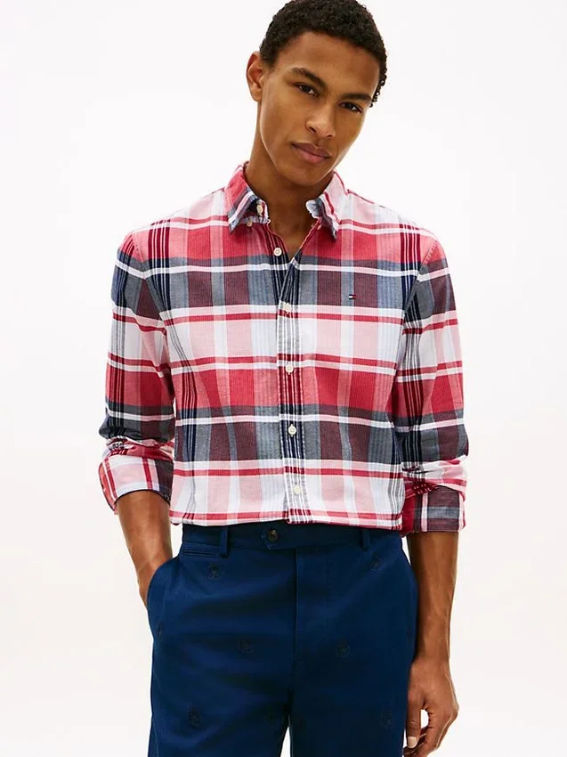 Regular Fit Plaid Stretch Oxford Shirt Regular Fit Plaid Stretch Oxford Shirt