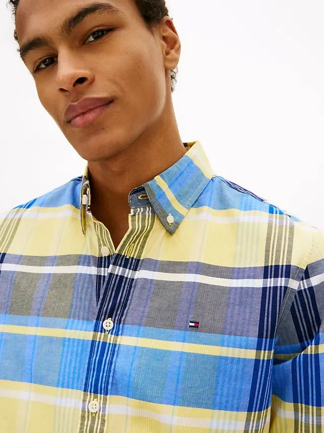 Regular Fit Plaid Stretch Oxford Shirt Regular Fit Plaid Stretch Oxford Shirt