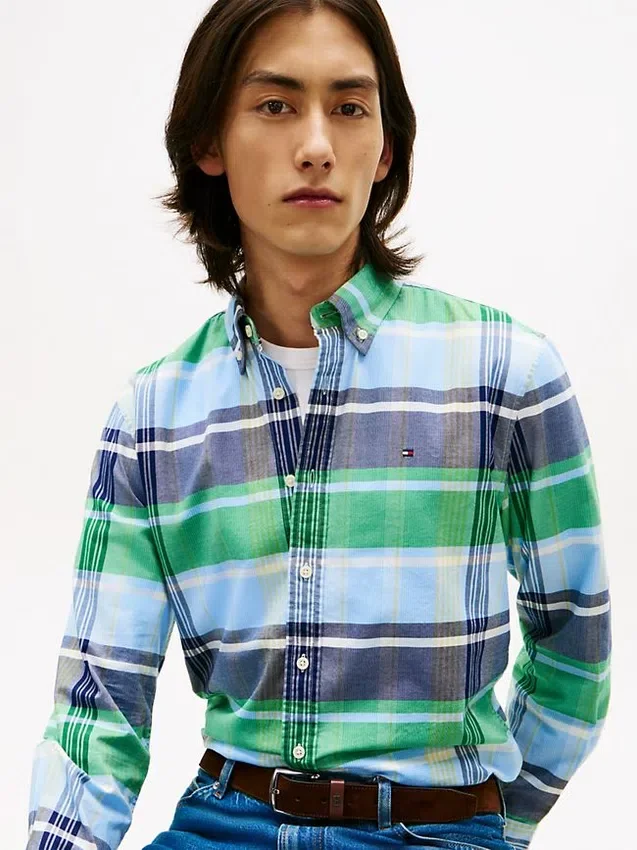 Regular Fit Plaid Stretch Oxford Shirt Regular Fit Plaid Stretch Oxford Shirt