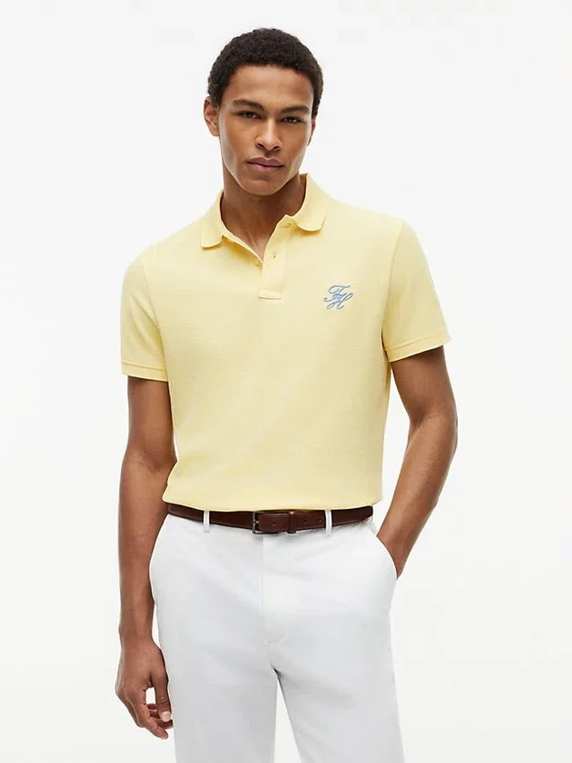 Regular Fit Script Monogram Pique Polo Regular Fit Script Monogram Pique Polo