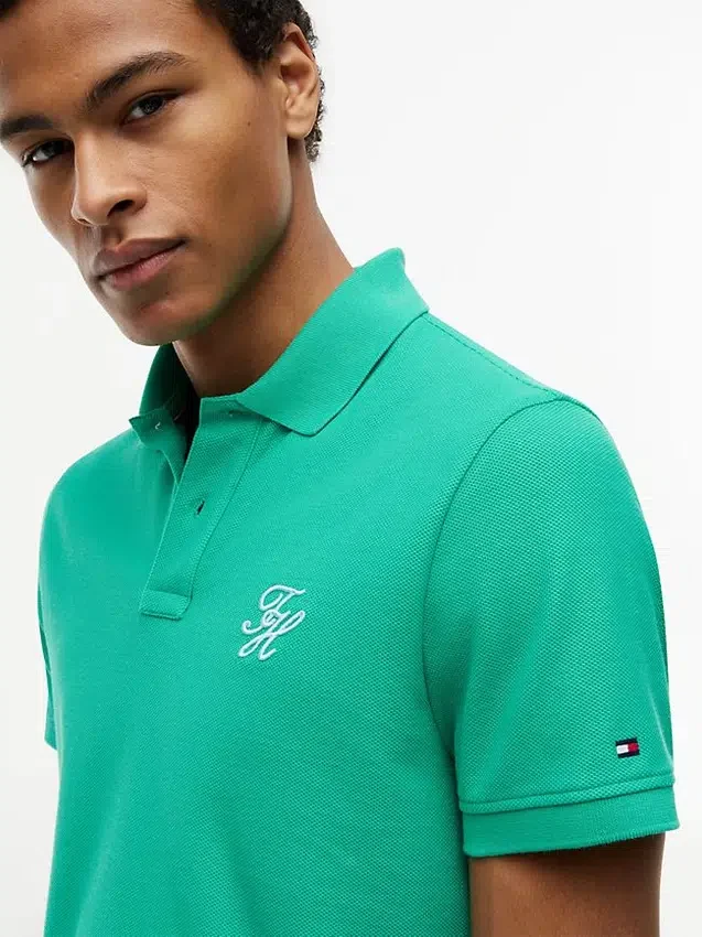 Regular Fit Script Monogram Pique Polo Regular Fit Script Monogram Pique Polo