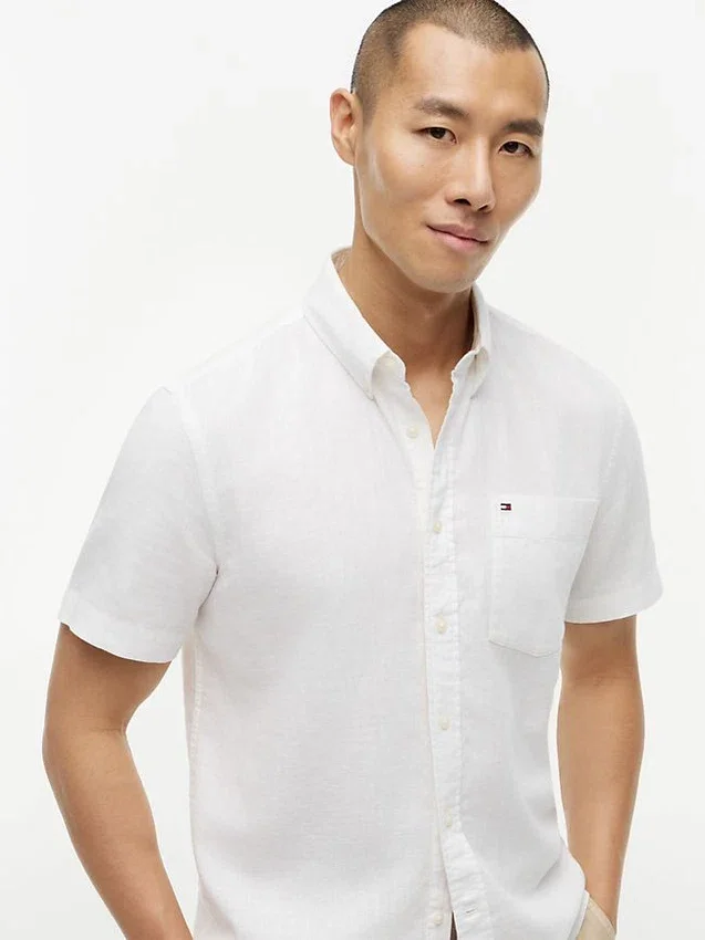 Regular Fit Short-Sleeve Linen-Blend Shirt Regular Fit Short-Sleeve Linen-Blend Shirt