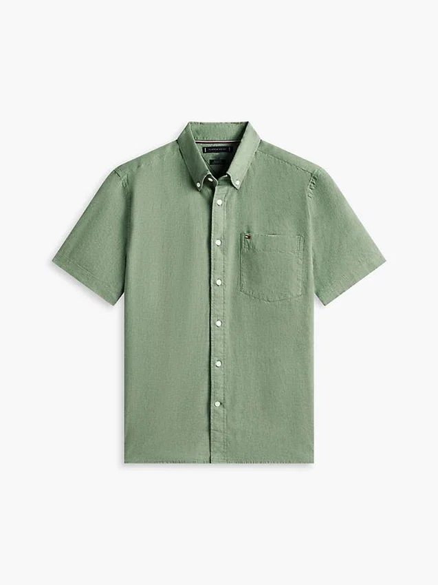 Regular Fit Short-Sleeve Linen-Blend Shirt Regular Fit Short-Sleeve Linen-Blend Shirt