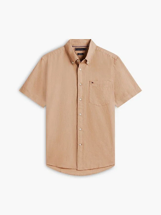 Regular Fit Short-Sleeve Linen-Blend Shirt Regular Fit Short-Sleeve Linen-Blend Shirt