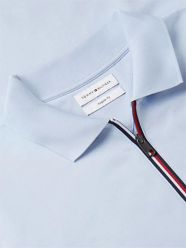 Regular Fit Smooth Cotton Zip Polo Regular Fit Smooth Cotton Zip Polo