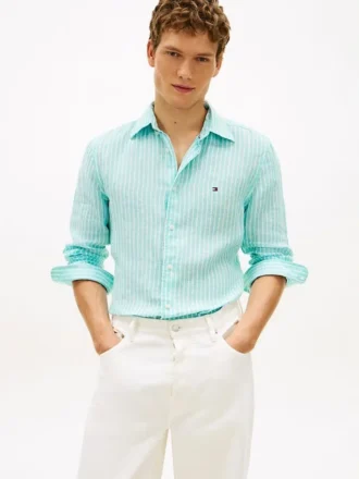 Regular Fit Stripe Linen Shirt