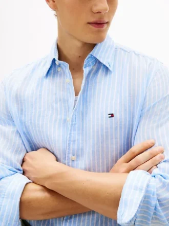 Regular Fit Stripe Linen Shirt