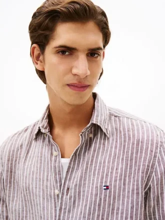 Regular Fit Stripe Linen Shirt