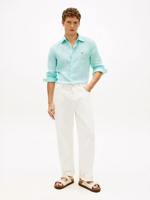 Regular Fit Stripe Linen Shirt Regular Fit Stripe Linen Shirt