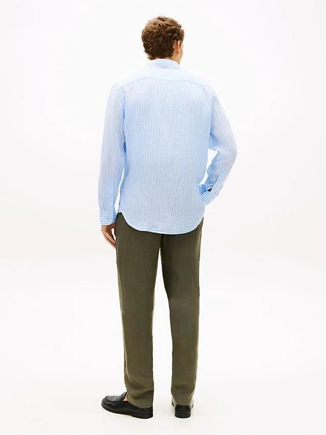 Regular Fit Stripe Linen Shirt Regular Fit Stripe Linen Shirt