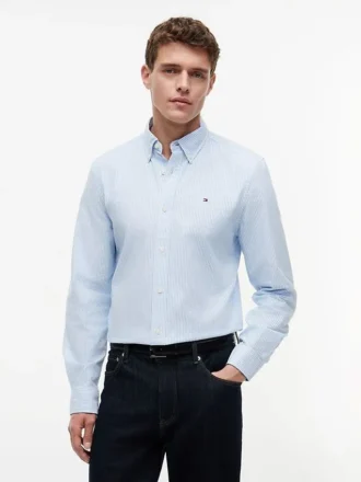 Regular Fit Stripe Stretch Oxford Shirt