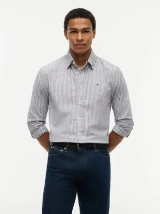 Regular Fit Stripe Stretch Oxford Shirt