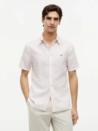 Regular Fit Striped Cotton-Linen Shirt