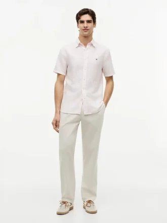 Regular Fit Striped Cotton-Linen Shirt
