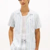 Regular Fit Striped Dobby Camp Shirt Regular Fit Striped Dobby Camp Shirt