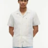 Regular Fit Striped Dobby Camp Shirt Regular Fit Striped Dobby Camp Shirt