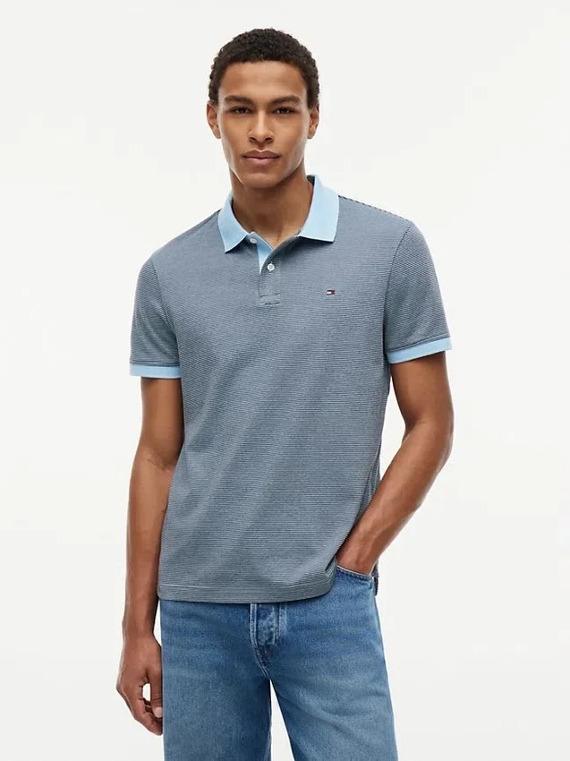 Regular Fit Striped Interlock Polo Regular Fit Striped Interlock Polo