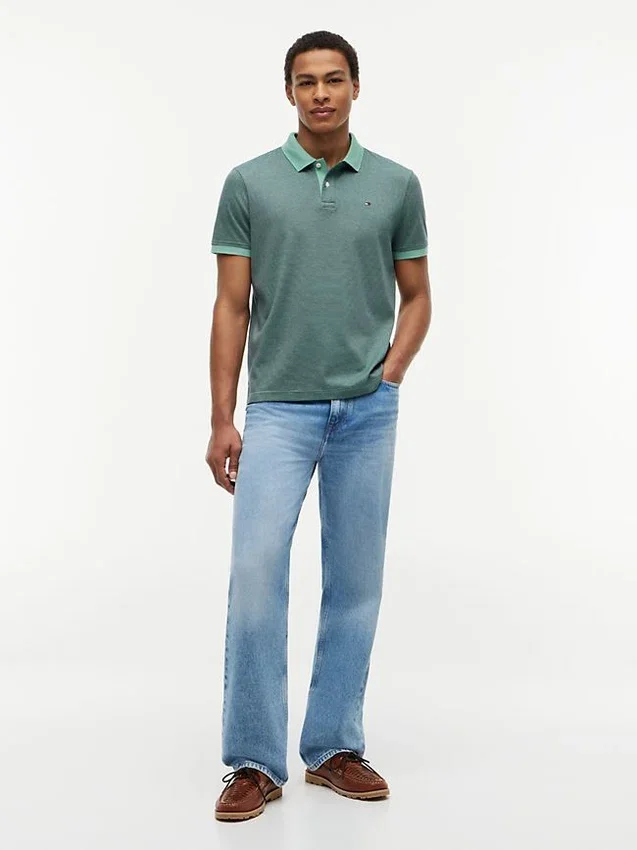 Regular Fit Striped Interlock Polo Regular Fit Striped Interlock Polo