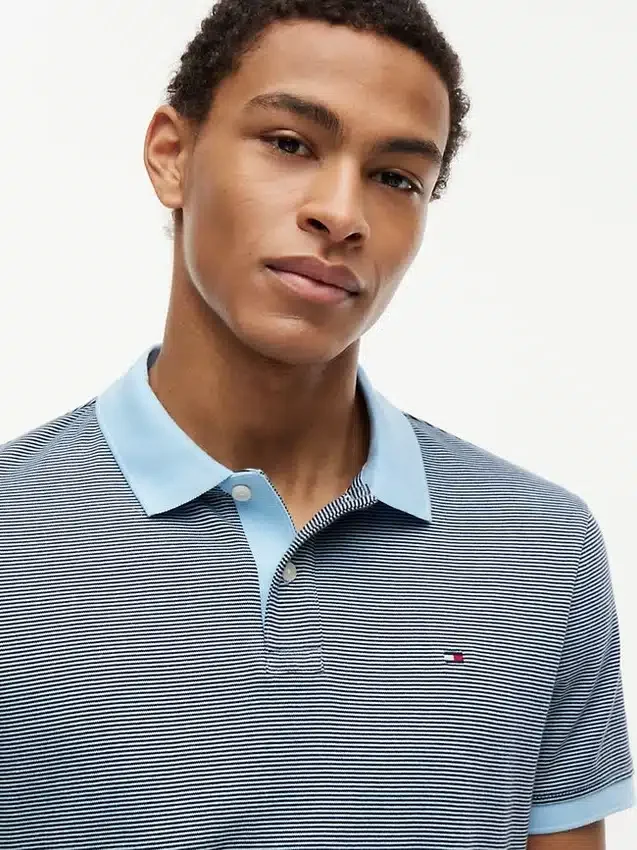 Regular Fit Striped Interlock Polo Regular Fit Striped Interlock Polo