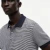 Regular Fit Striped Interlock Polo