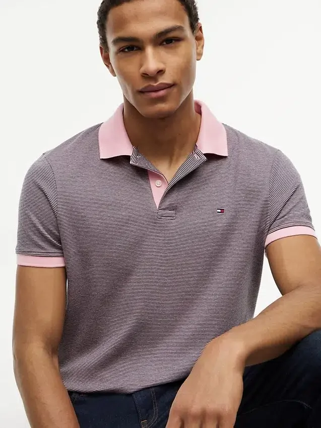 Regular Fit Striped Interlock Polo Regular Fit Striped Interlock Polo