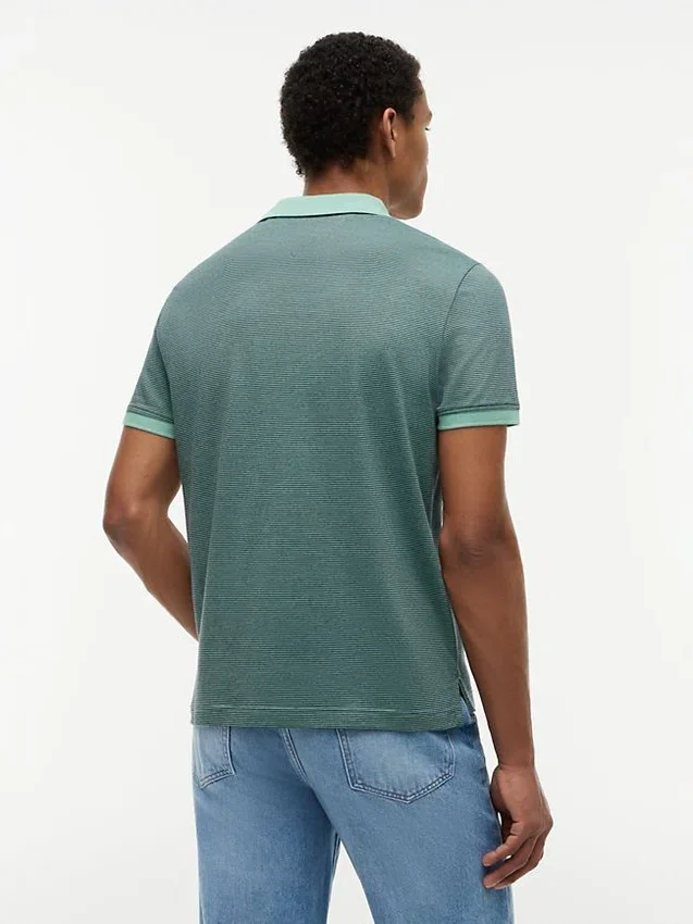 Regular Fit Striped Interlock Polo Regular Fit Striped Interlock Polo