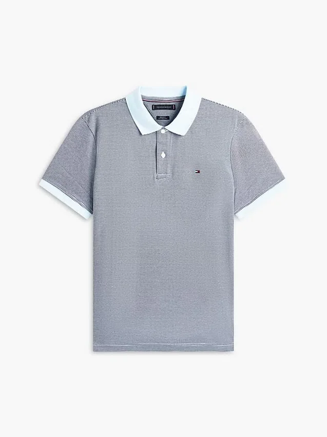 Regular Fit Striped Interlock Polo Regular Fit Striped Interlock Polo