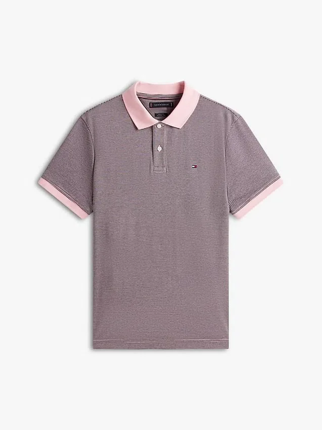 Regular Fit Striped Interlock Polo Regular Fit Striped Interlock Polo