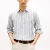 Regular Fit Striped Linen-Blend Shirt