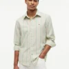 Regular Fit Striped Linen-Blend Shirt