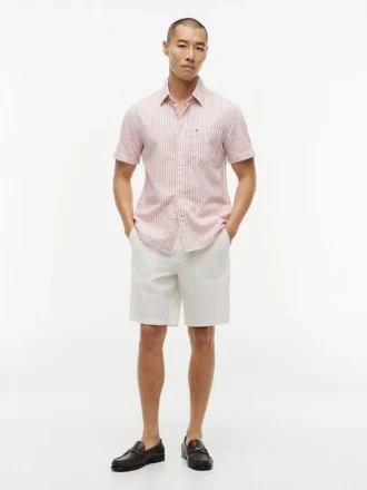 Regular Fit Striped Linen-Blend Shirt
