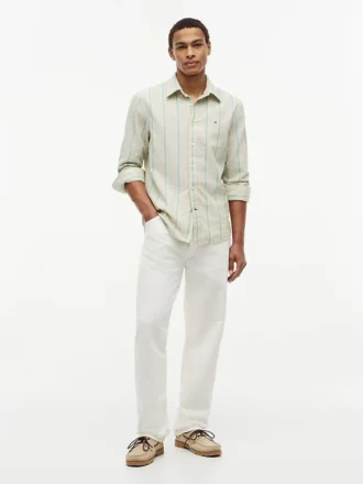Regular Fit Striped Linen-Blend Shirt