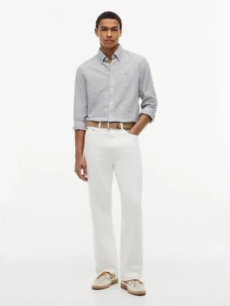 Regular Fit Striped Linen-Blend Shirt