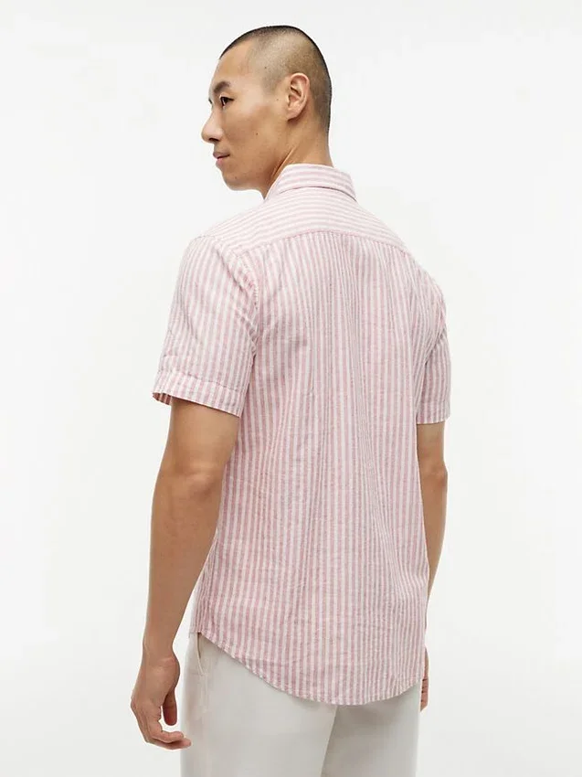 Regular Fit Striped Linen-Blend Shirt Regular Fit Striped Linen-Blend Shirt