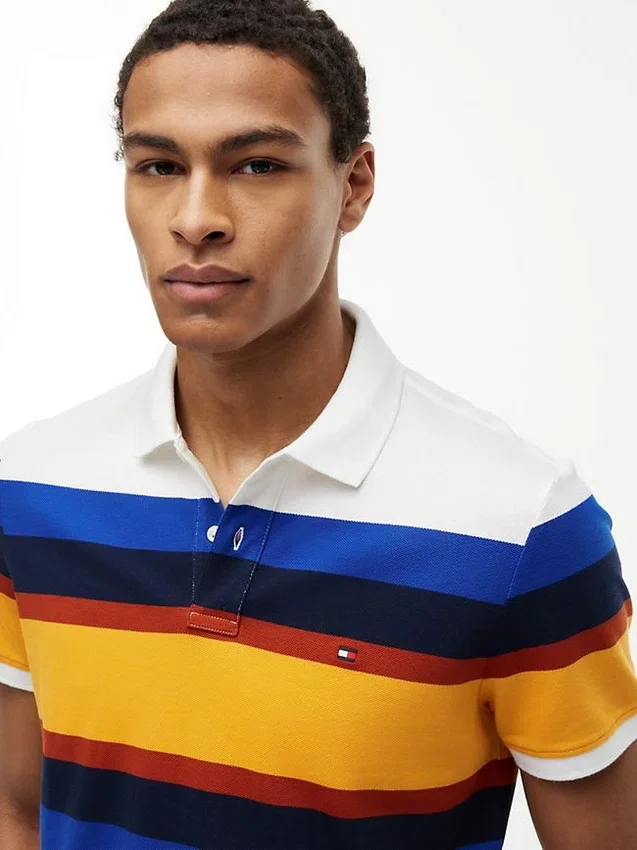 Regular Fit Striped Pique Polo Regular Fit Striped Pique Polo