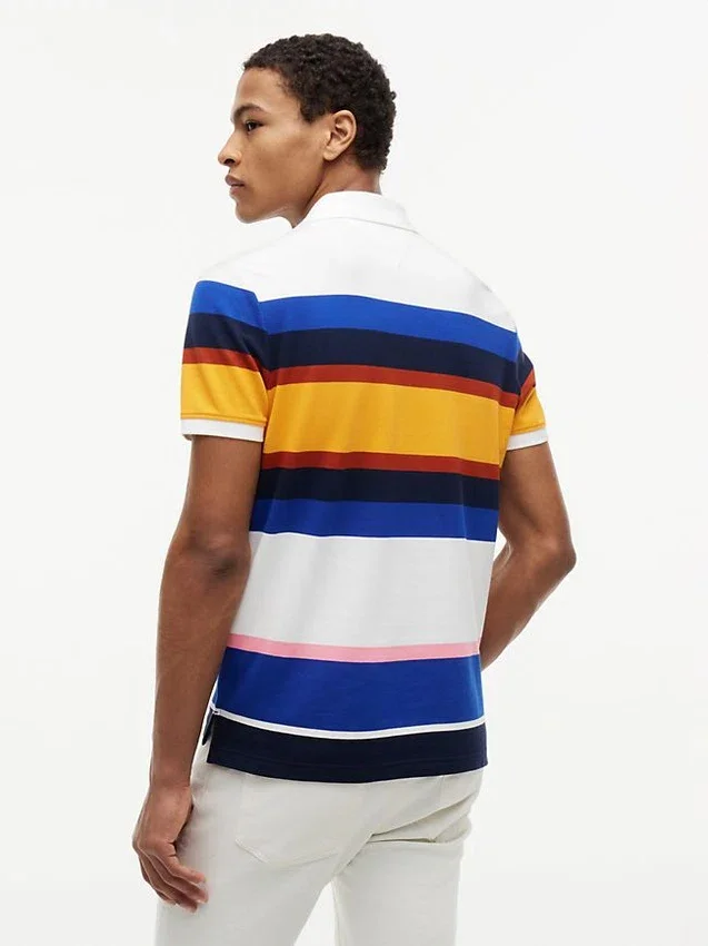 Regular Fit Striped Pique Polo Regular Fit Striped Pique Polo
