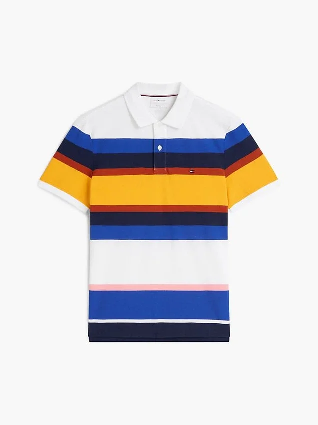 Regular Fit Striped Pique Polo Regular Fit Striped Pique Polo