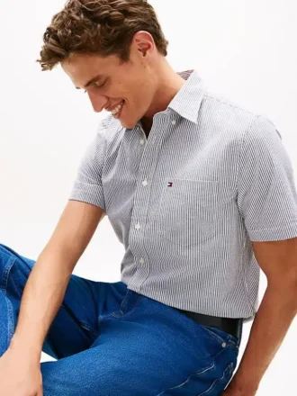 Regular Fit Striped Seersucker Shirt