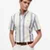 Regular Fit Striped Stretch Oxford Shirt