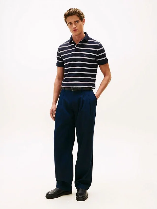 Regular Fit Striped Wicking Polo Regular Fit Striped Wicking Polo