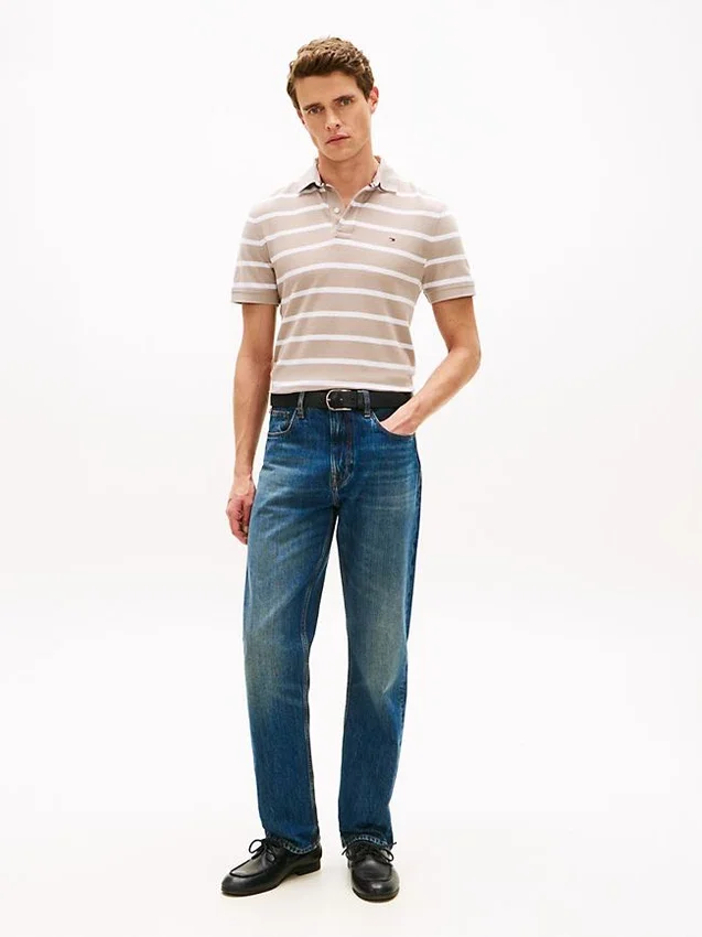 Regular Fit Striped Wicking Polo Regular Fit Striped Wicking Polo