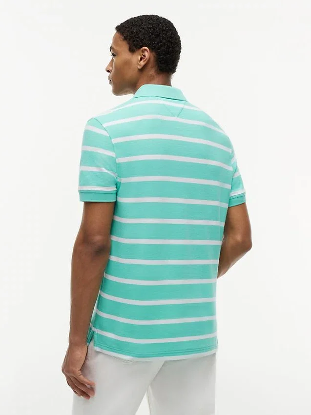 Regular Fit Striped Wicking Polo Regular Fit Striped Wicking Polo