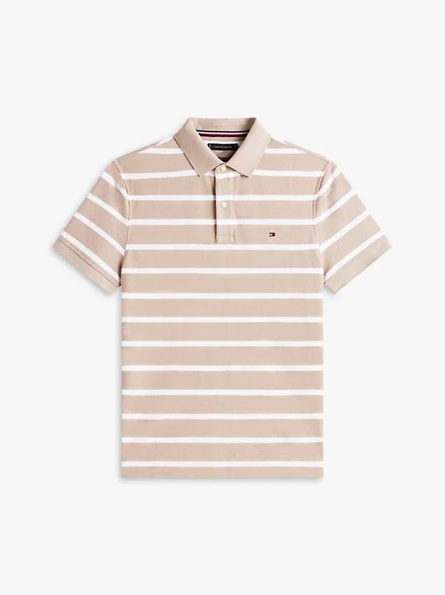 Regular Fit Striped Wicking Polo Regular Fit Striped Wicking Polo