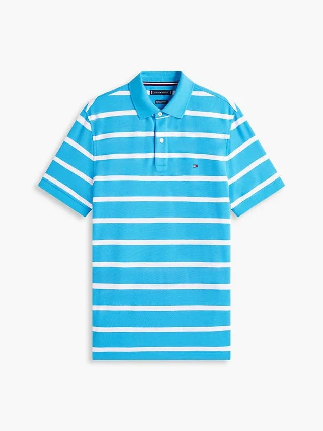Regular Fit Striped Wicking Polo Regular Fit Striped Wicking Polo