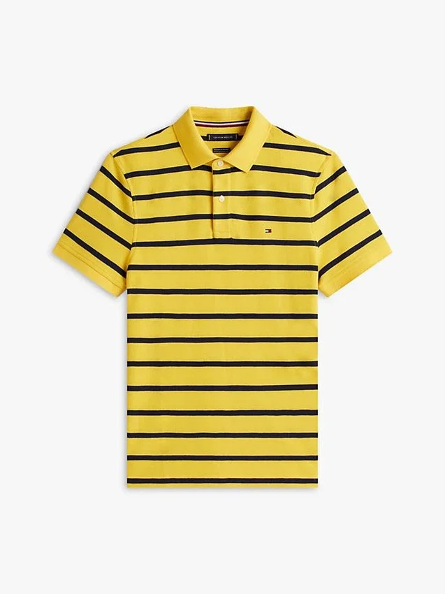 Regular Fit Striped Wicking Polo Regular Fit Striped Wicking Polo